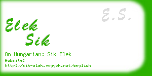 elek sik business card